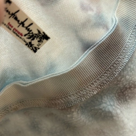 NWT Free People Kelly Sweatshirt, women’s size XS. White, purple and blue. - Picture 3 of 6